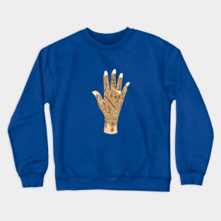 Moroccan Fessi Henna Tattoo - Brown Intricate Henna Crewneck Sweatshirt